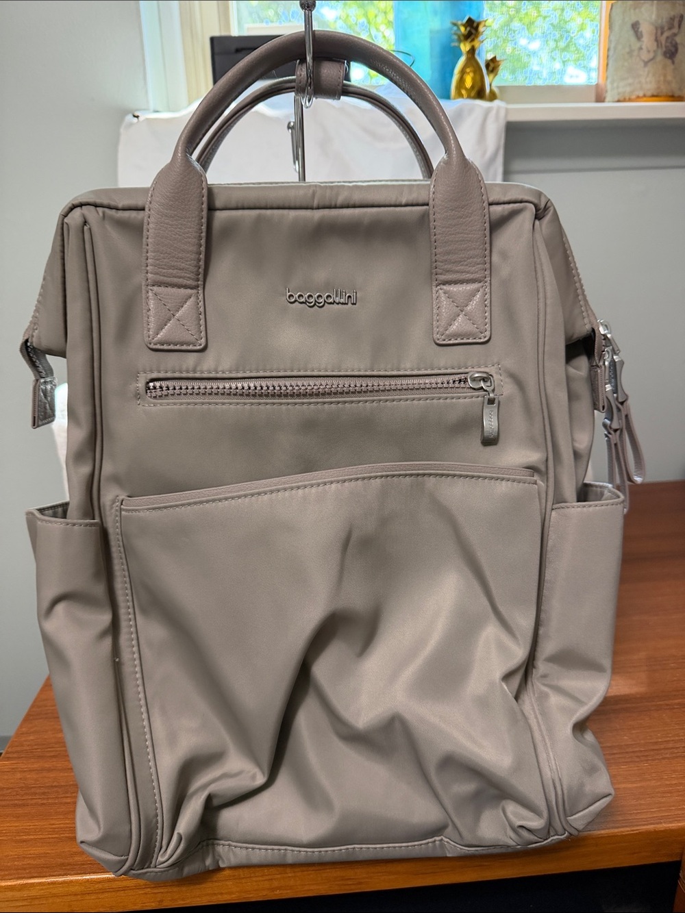 Baggallini Taupe Convertible Backpack Tote
